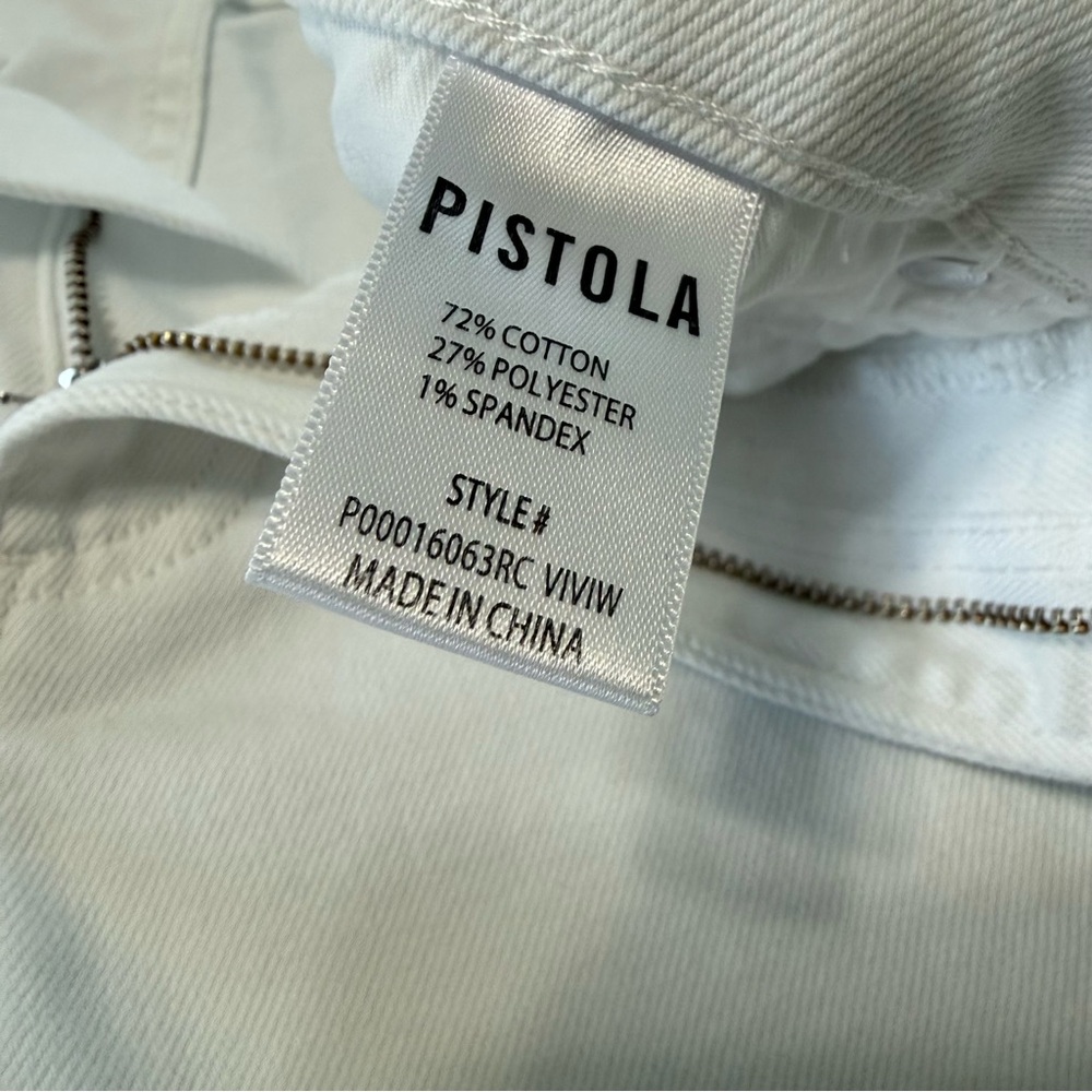 Pistola Lana Cuffed Crop High Rise Wide Leg Jeans White Women 26 - Picture 4 of 10